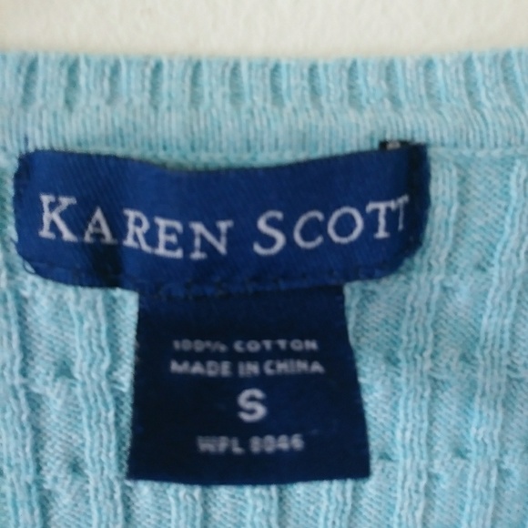 Karen Scott Small Cable Knit Sweater Blue - Picture 4 of 6